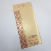 Gate Fold Maroon & Gold Invitation with Vellum Leaf and Gold Sticker: W-1112