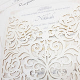 White Pocket Style Laser Cut Invitation: L-401