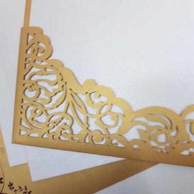 Artistic Floral Laser Cut Invitation : L-284