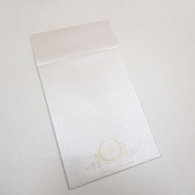 White & Gold Gate Fold Laser Cut Invitation with Ribbon: L-831