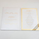 Handcrafted White & Gold Hardbound Indian Wedding Invitation: T6-2030