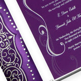 Shimmery Finish Paper Box With Velvet Fabric Scroll Invite T1-518