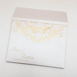 Handmade White & Gold Magnetic Gate Fold Padded Indian Wedding Invitation : T5-1146